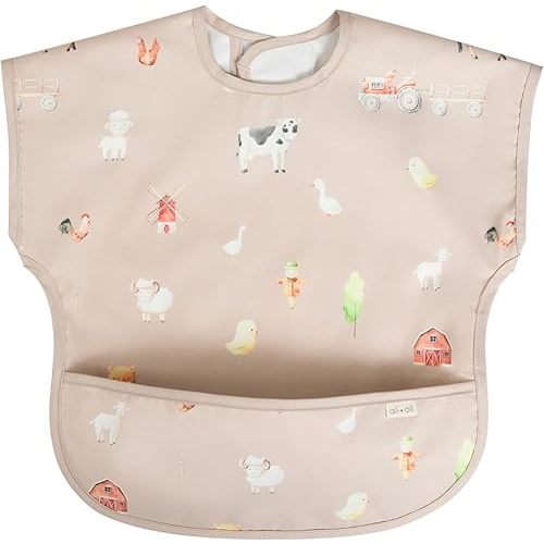 Ali+Oli Smock Bibs for Babies, BPA-Free Oeko-Tex Certified, Waterproof Baby Smock, Machine Washable, Toddlers Ages 6m+