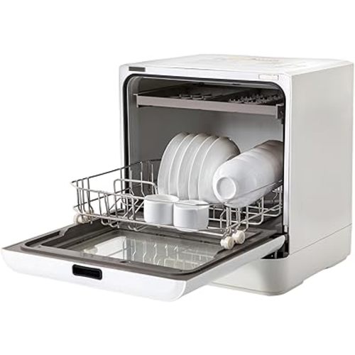Portable Countertop Dishwasher, 110V 800W Mini Dishwasher with 6L Built-in Water Tank, 4 Washing Programs Countertop Dishwasher 158°F High-Temp & Air-Dry Function for Apartments Kitchen Dorm