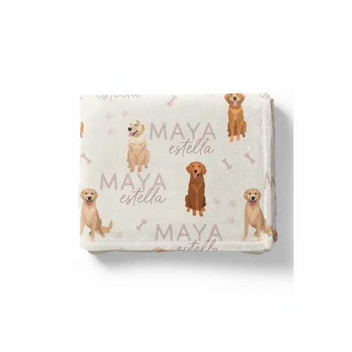 Personalized Kids Blanket | Golden Retriever