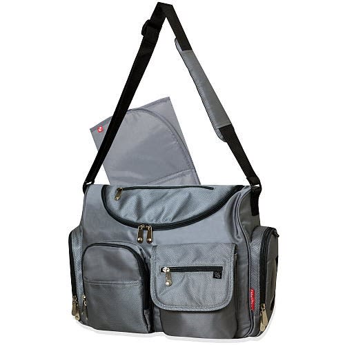 Fisher Price Grey Wide Opening Diaper Bag