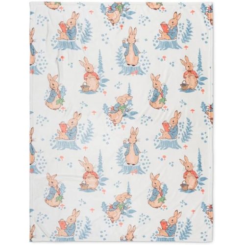 Franco Peter Rabbit Book Easter Kids Bedding Super Soft Cozy Throw, 46 in x 60 in, (Officially Licensed Product)