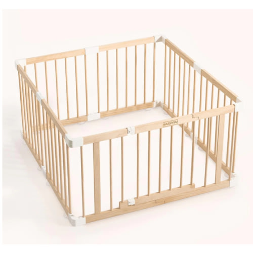 HARPPA Baby Gate Playpen, DIY Foldable Wooden Play Gate, Non-Toxic Foldable Wooden Play Yard for Babies & Toddlers, Adjustable DIY Baby Fence, Large & Small Safe Play Area, Easy-Assembly Natural Finish Indoor Playpen, DIY Playpen Foldable Wooden Playpen,
