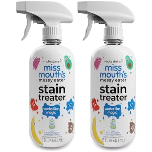Miss Mouth’s Messy Eater Stain Treater Spray - Stain Remover - Newborn & Baby Essentials - 2-Pack of 16oz Stain Remover