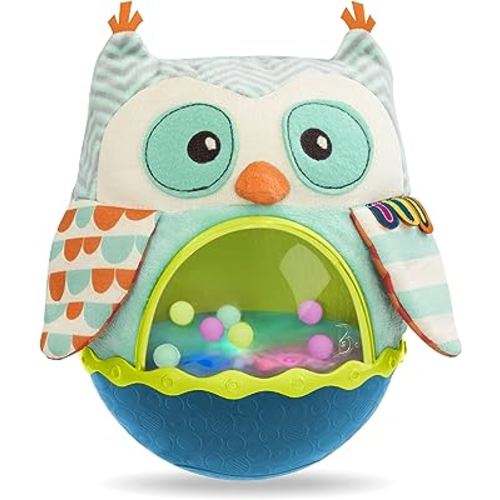 B. toys- B. baby- Owl Be Back- Baby Toy- Crawling- Tummy Time- Sensory & Musical Toy for Babies- Wobbling Toy with Colorful Balls – 6 Months