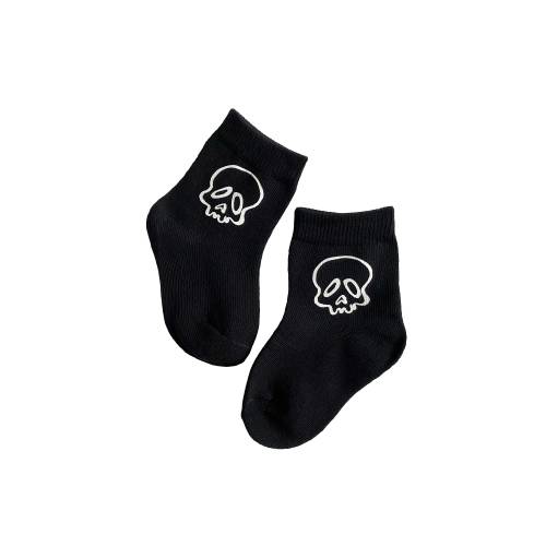 Newborn baby socks / Skull print toddler socks / Grunge baby socks / little boy skateboard outfit / goth baby shower gift baby announcement