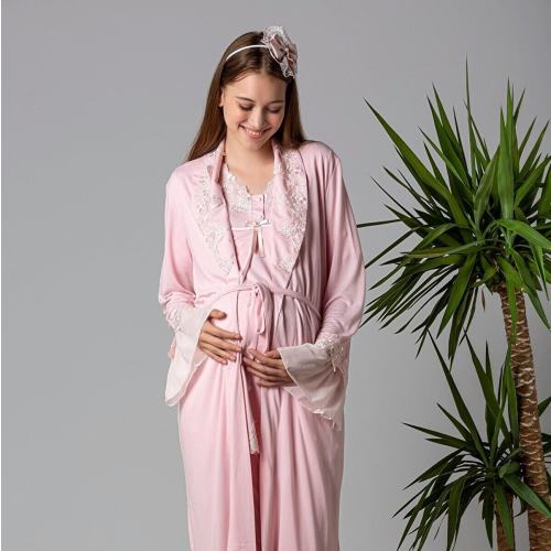Labor And Delivery Gown Robe, Maternity Hospital Gown, Maternity Robe And Nightie Set, Photoshoot Gown, Hospital Bag