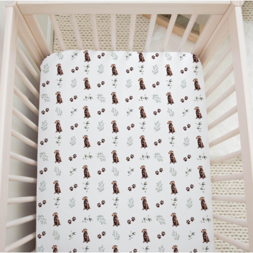 Chocolate Lab Crib Sheet
