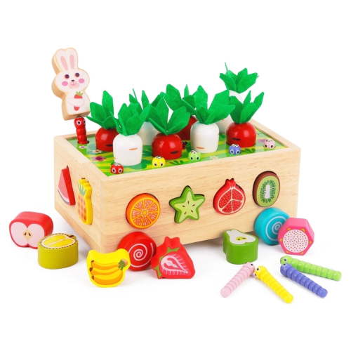 Fantastic Zone Montessori Wooden Educational Toys for Toddlers 1-3, Shape Sorting, Fine Motor Skills Game