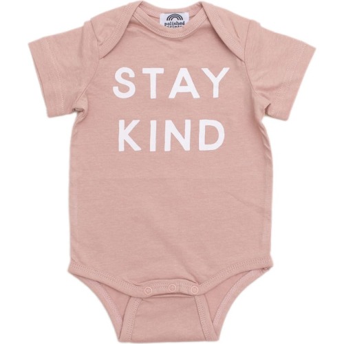 Baby Stay Kind Organic Cotton Bodysuit, Rose Dust