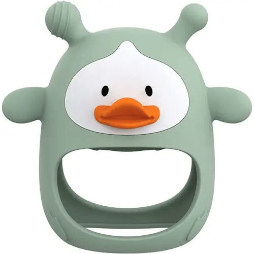 Teething Toys for Babies 0-6 Months, Never Drop Silicone Baby Teether, Hand Pacifier for Sucking Babies, Soothing Pain Relief, Best Chew Toy for Teething Baby, Teething Mitten for New Born - Green