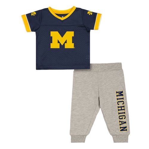 Michigan Wolverines Colosseum Infant & Newborn Nothing But the Hits Two-Piece Football Set