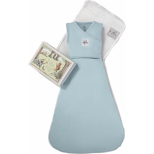 The Ollie World Alphie Sleep Pouch, Made from Custom Patented Moisture-Wicking Fabric, 2-Way Zipper, Sleep Sack, Wearable Blanket, Swaddle Transition (Sky/Owl: 4-14 Months)