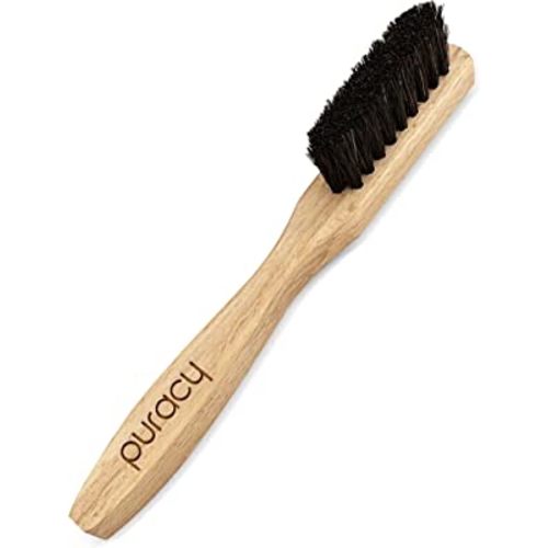 Puracy Laundry Stain Remover Brush for Tough, Deep, and Aged Clothing Stains, with Genuine Horsehair Bristles for Safe and Effective Stain and Odor Elimination
