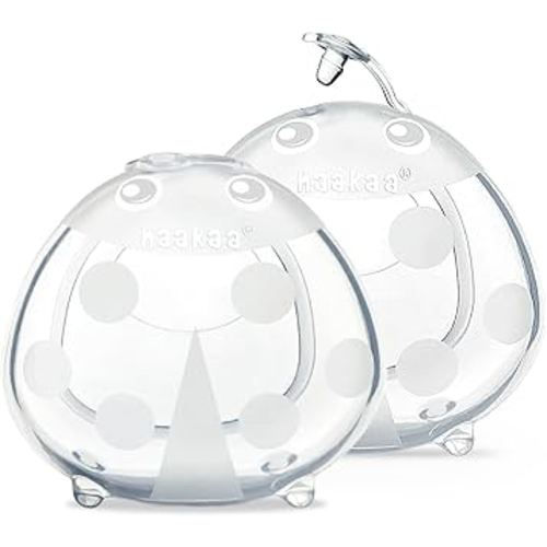haakaa Ladybug Breast Milk Collector - Soft Breast Shells | Wearable Nursing Cups | Breastmilk Saver| Letdown Catcher for Pumping,Breastfeeding Moms,Protect Sore Nipples-2.5 oz/75 ml,2pcs