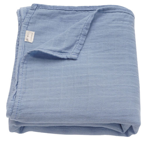 Ali+Oli Muslin Swaddle Blanket (Dream Blue)