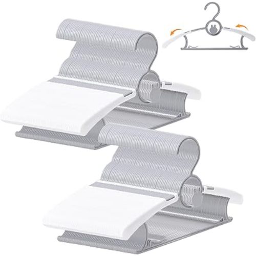 100 Pack Baby Hangers, Non-Slip Kids Hangers, 11"-14" Adjustable Infant Hanger, Space Saving Plastic Hanger for Girl Boy Toddler Kids Child (Grey)