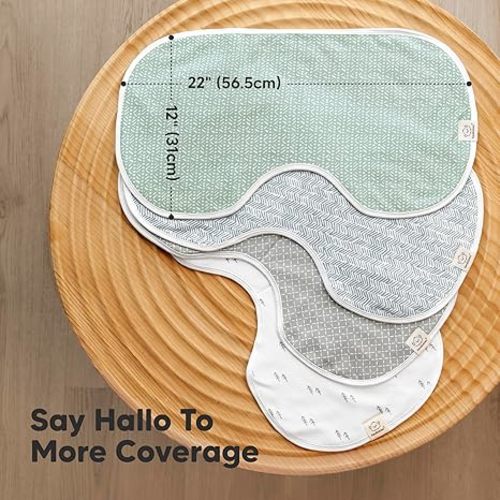 KeaBabies 4-Pack Burp Cloths Baby Girl, Boy - 22x12 Soft Organic Cotton Burping Cloths for Babies, Extra Absorbent Newborn Spit Up Rags, Large & Thick Baby Rags (Nordic)