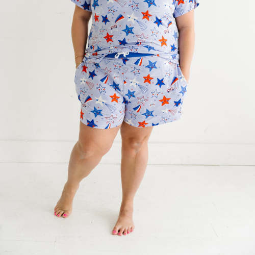 Blue Stars & Stripes Women's Bamboo Viscose Pajama Shorts