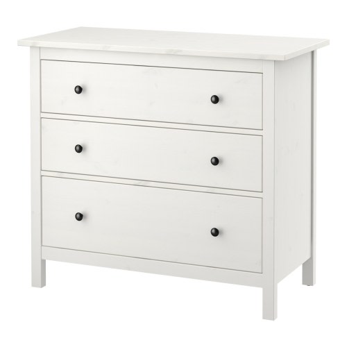 HEMNES 3-drawer chest - white stain 42 1/2x37 3/4 "