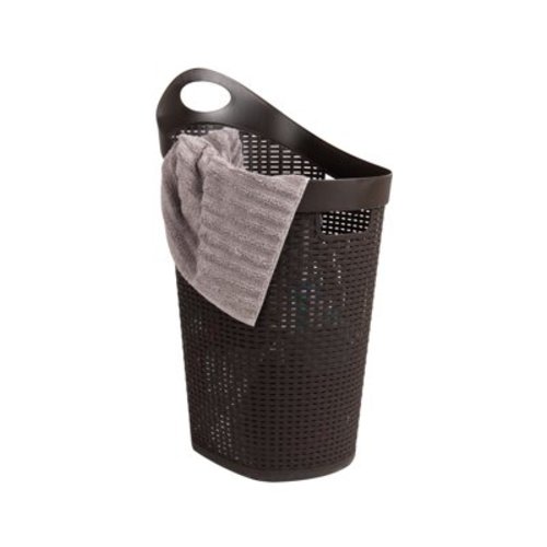 Mind Reader 60L Rolling Laundry Hamper, Clothes Basket, Wheels, Plastic, 29.25"H, Brown