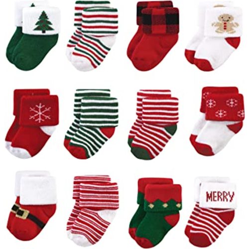 Hudson Baby Baby Girls' Cotton Rich Newborn and Terry Socks