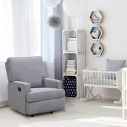 Baby Relax Salma Glider Rocker Recliner Chair - Gray Chenille