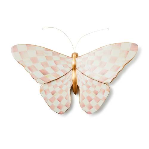 MacKenzie-Childs | Rosy Check Wall Decor Butterfly Duo