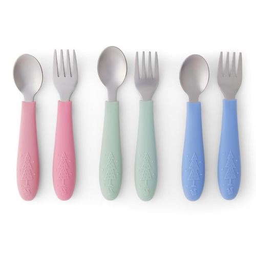 Amazon.com: Elk and Friends Kids Silverware with Silicone Handle | Childrens Safe Flatware | Toddler Utensils | Baby Spoons + Forks | Stainless Steel Cutlery : Baby