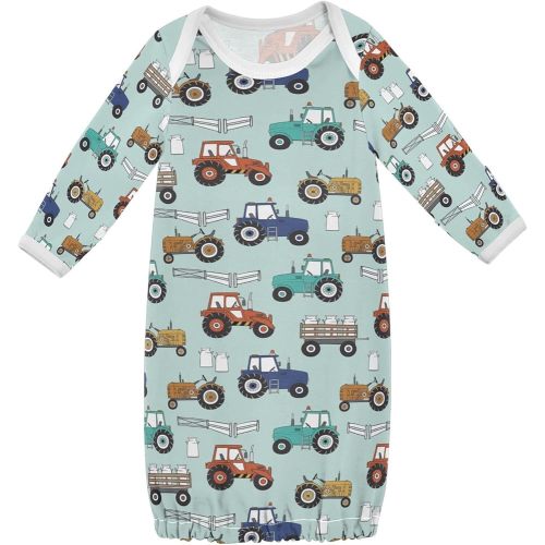 Plaaee Tractors Newborn Nightgowns Baby Boy Girls Sleeper Gown Baby nightdress 3M
