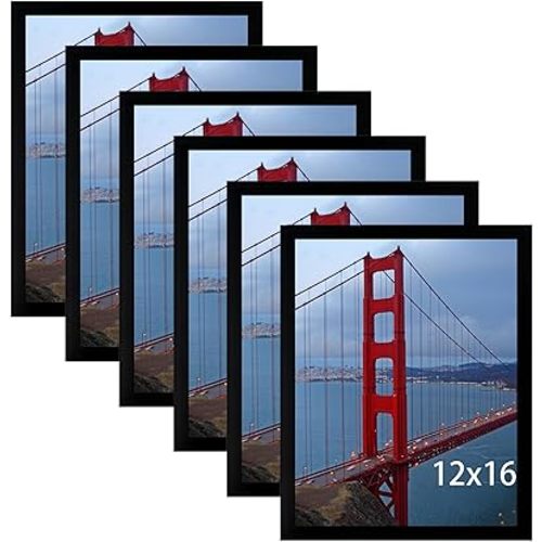 BESCRCL 12x16 Picture Frame Black Set of 6, Gallery Wall Frame for Wall Mounting