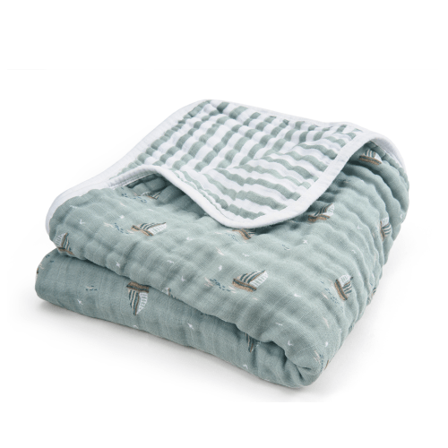 aden + anais Organic Cotton Muslin Blanket in Sailing Seas