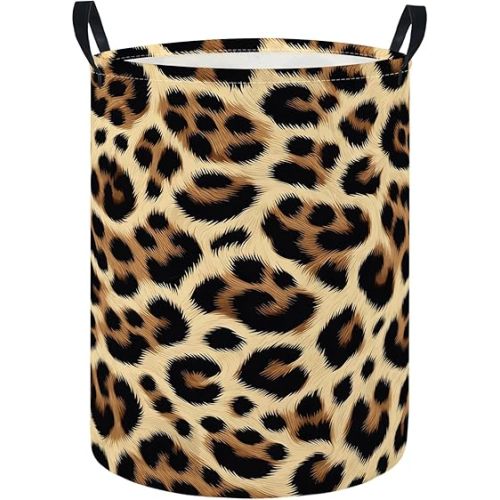 Baby Laundry Hamper Basket Baby Hamper for Nursery Boy and Girl Cute Kids Toys Storage Bin Organizer Boho Room Decor(Leopard)
