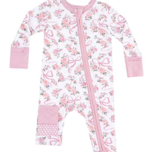 2-Way Zip Romper, Ribbons & Flowers – SpearmintLOVE