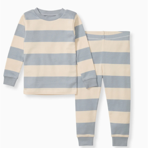 Rugby Stripe Organic Cotton Two-Piece Pajamas - Quarry – Burt's Bees Baby