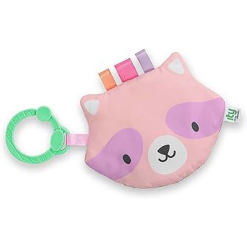 Ingenuity: ity by Ingenuity Crinklet, Raccoon Crinkle Toy for Newborn and Up, Satin Ribbon Tags, C-Link Attachment, Unisex - Deni