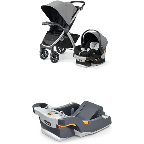 Chicco Bravo Trio Travel System and Extra Base Bundle, Camden, Black