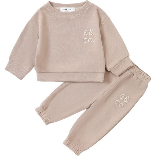 Baby Sweatshirt & Sweatpants Set, 6-9 M, Khaki