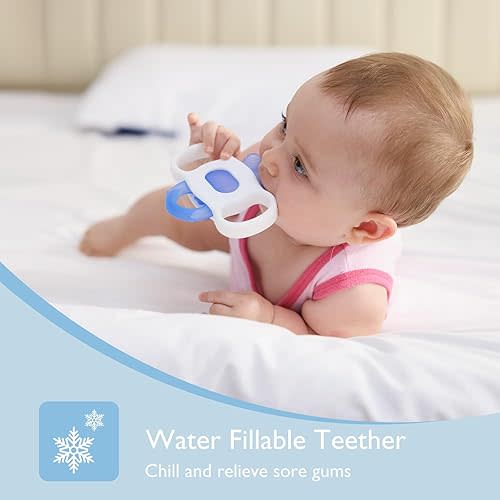 Momcozy Fillable Cold Teether in Blue and Yellow