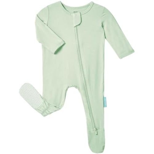 PurComfy Baby Zipper Footie Pajamas, Supersoft Bamboo Rayon Baby Footed Pjs Boy Girl 0-3-6-9-18-24 Month Coverall Sleepers