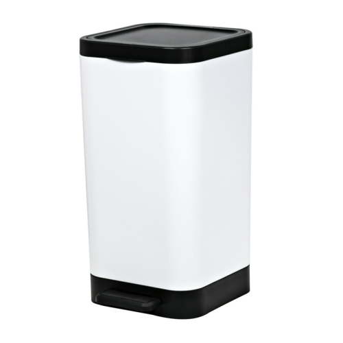 Hefty 2.6 Gallon Trash Can, Plastic Step On Bathroom Trash Can, White