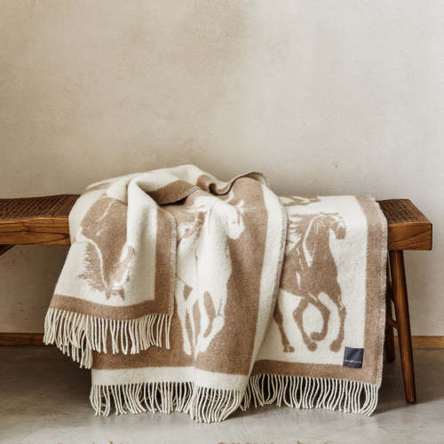 Wild and Wool Horse Wool Throw - Latte