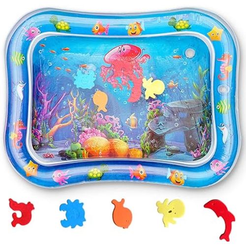 Tummy Time Mat, 2021 Upgraded Infants Baby Inflatable Water Mat Baby Activity Play Centers for 6 Months Newborn Brain & Body Development Infant&Toddlers Toys