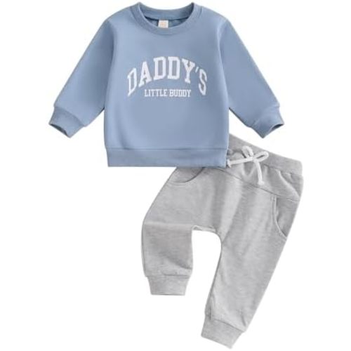 YINGISFITM Fall Baby Boy Clothes Toddler Crewneck Sweatshirt Long Sleeve Shirt Jogger Pants Fall Winter Outfits