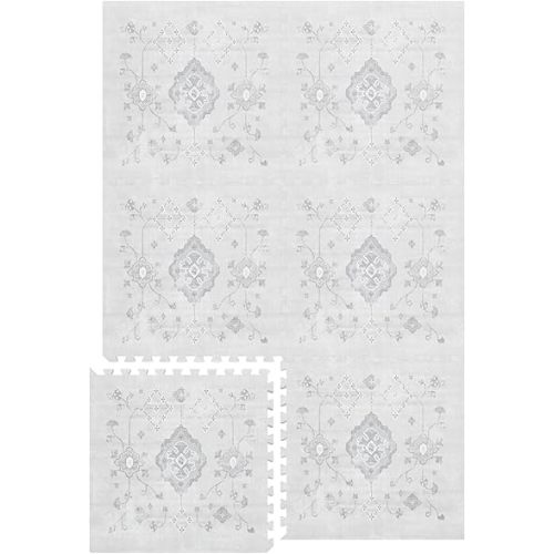 Lillefolk Baby Foam Play Mat - Baby Playmat | Tiles Interlocking Mat - Foam Baby Mat for Babies & Toddlers - Non Toxic Play Mat for Baby Tummy Time Mat (Extra Large Size 6x4 ft (6 Tiles), Ash