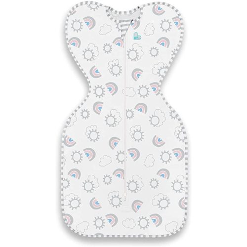 Love to Dream Swaddle UP Self-Soothing Sleep Sack 8-13 lbs, Dramatically Better Sleep, Snug Fit Calms Startle Reflex, 1.0 TOG, Rainbow, Small