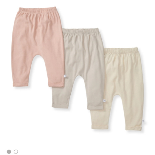Solid Organic Cotton Baby Pants 3 Pack Pink Sand