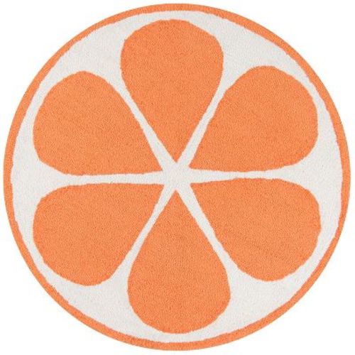 Novogratz By Momeni 3' Fruit Hooked Round Accent Rug Orange