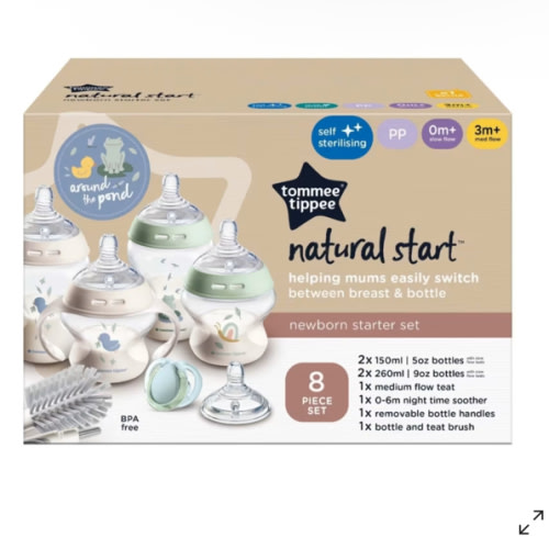8 Piece Tommee Tippee Natural Start Newborn Starter Set
