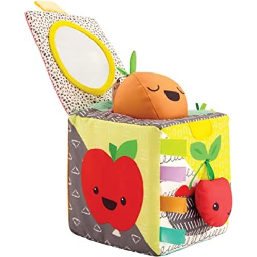 Infantino Peek & Seek Sensory Discovery Cube, Selfie Mirror, Early Fine Motor Skills Development, for Infants & Toddlers 3M+