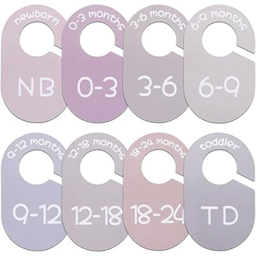 ITDYB Baby Closet Dividers for Clothes Organizer - Set of 8 Double-Sided Clothes Size Dividers from Newborn to Toddler for Daily Gender Neutral Baby Nursery Decor